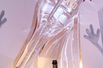 Champagne Bottle Ice Sculpture