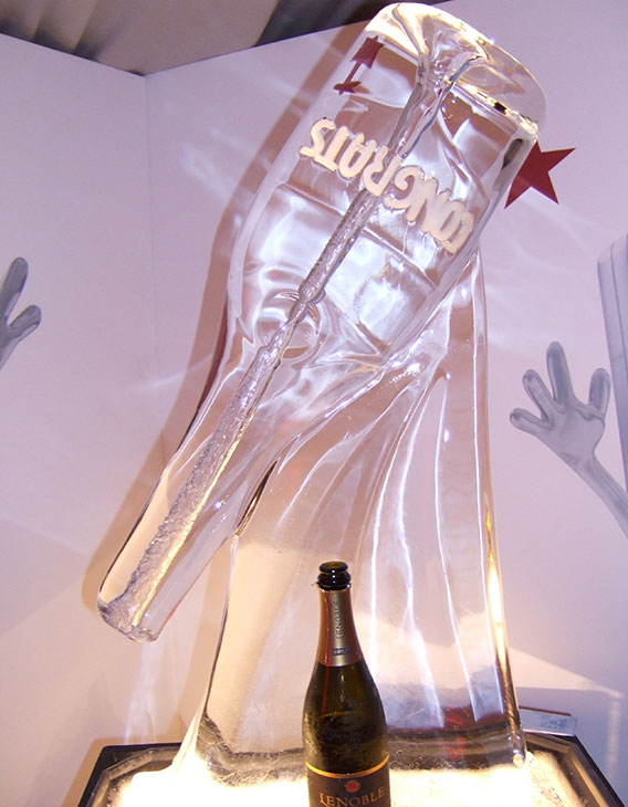 Champagne Bottle Ice Sculpture