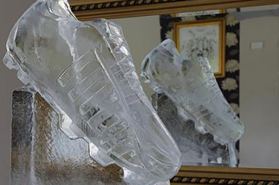 Football Boot ice sculpture